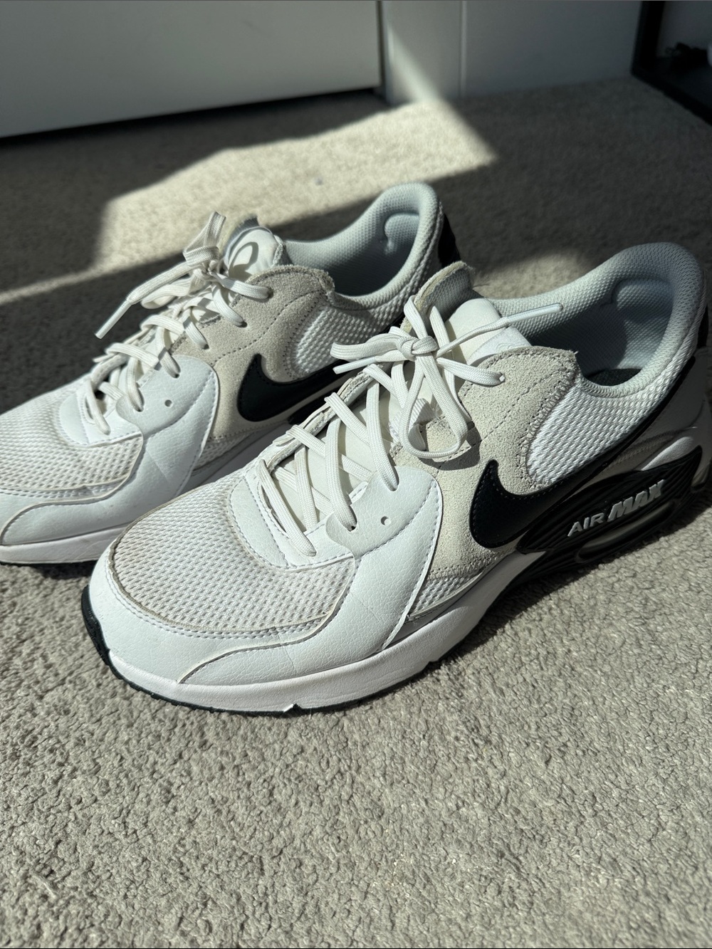 Nike White and Black Air Max Casual Sneakers